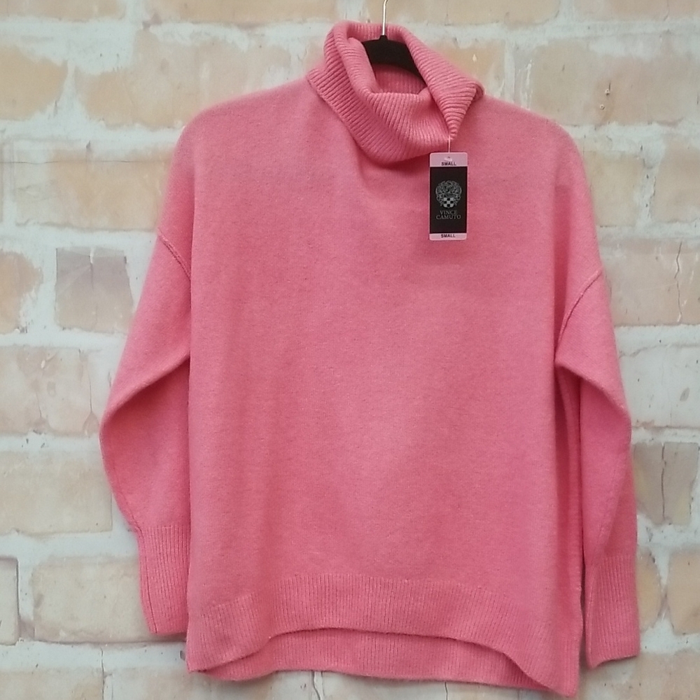 Vince Camuto Vibrant Pink Turtleneck Sweater